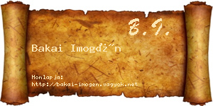 Bakai Imogén névjegykártya